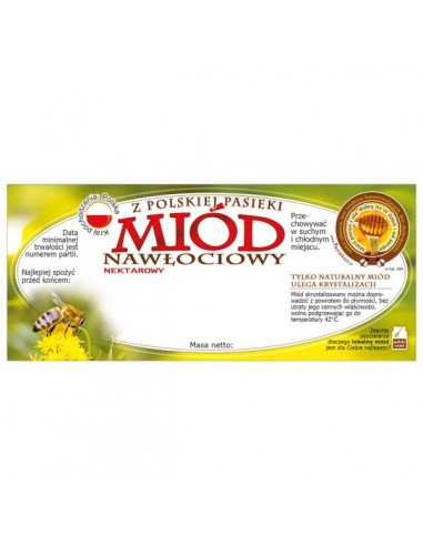 ETYKIETY NA MI&Oacute;D NAWŁOCIOWY 116X50 &ndash; 100 SZT.
