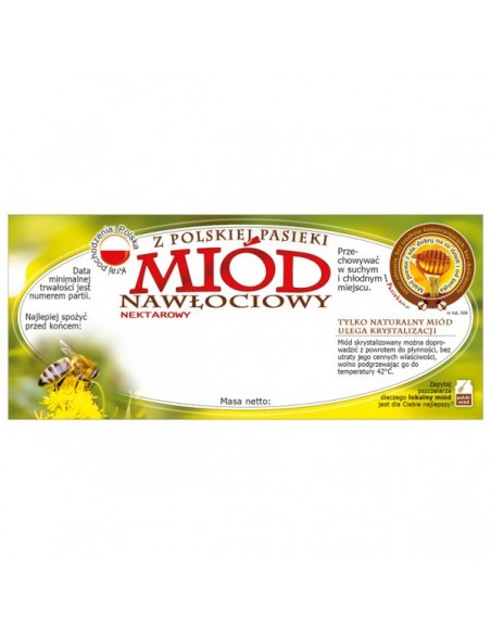 ETYKIETY NA MI&Oacute;D NAWŁOCIOWY 116X50 &ndash; 100 SZT.