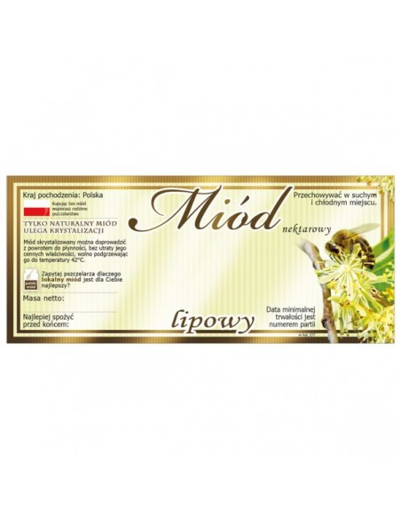 ETYKIETY NA MI&Oacute;D LIPOWY 116X50 &ndash; 100 SZT.