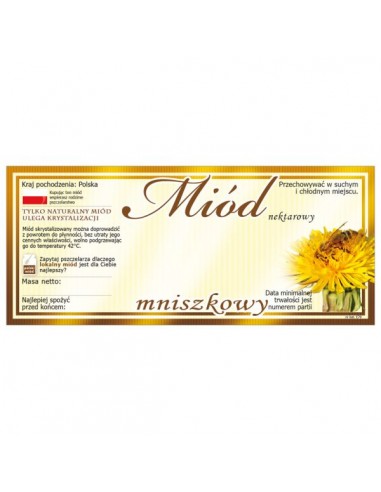 ETYKIETY NA MI&Oacute;D MNISZKOWY 116X50 &ndash; 100 SZT.