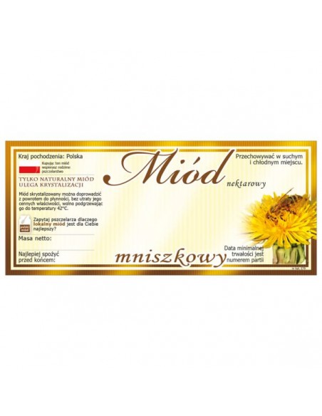ETYKIETY NA MI&Oacute;D MNISZKOWY 116X50 &ndash; 100 SZT.
