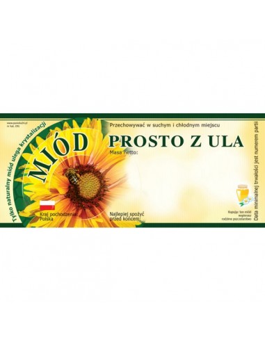 ETYKIETY NA MI&Oacute;D PROSTO Z ULA 116X50 &ndash; 100 SZT.