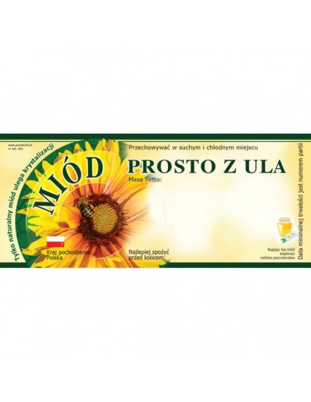 ETYKIETY NA MI&Oacute;D PROSTO Z ULA 116X50 &ndash; 100 SZT.