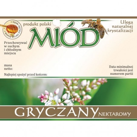 ETYKIETY NA MI&Oacute;D GRYCZANY 100X76 &ndash; 100 SZT.