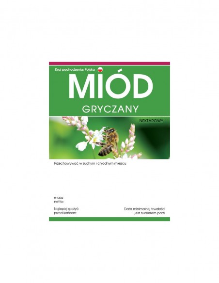 ETYKIETY NA MI&Oacute;D GRYCZANY 100X76 &ndash; 100 SZT.