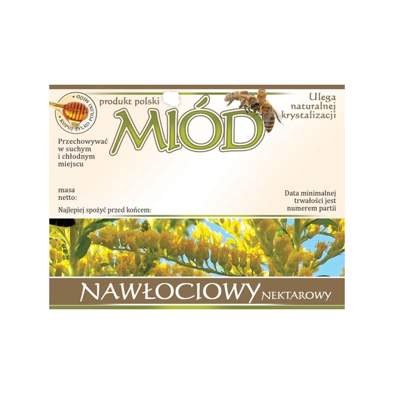 ETYKIETY NA MI&Oacute;D NAWŁOCIOWY 100X76 &ndash; 100 SZT.