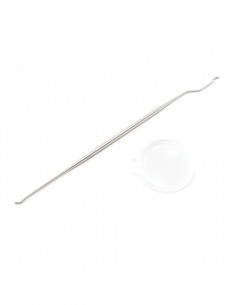 ŁYŻECZKA DO PRZEKŁADANIA LARW Z LUPĄ - NIERDZEWNA