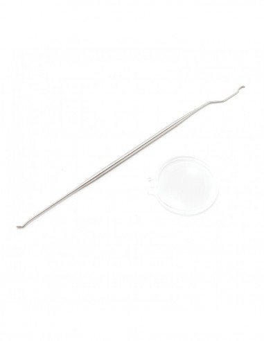 ŁYŻECZKA DO PRZEKŁADANIA LARW Z LUPĄ - NIERDZEWNA