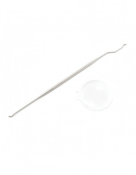 ŁYŻECZKA DO PRZEKŁADANIA LARW Z LUPĄ - NIERDZEWNA