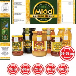 ETYKIETY Z BANDEROLĄ NA MIÓD ZE SPADZI LIŚCIASTEJ– 100 SZT. 2