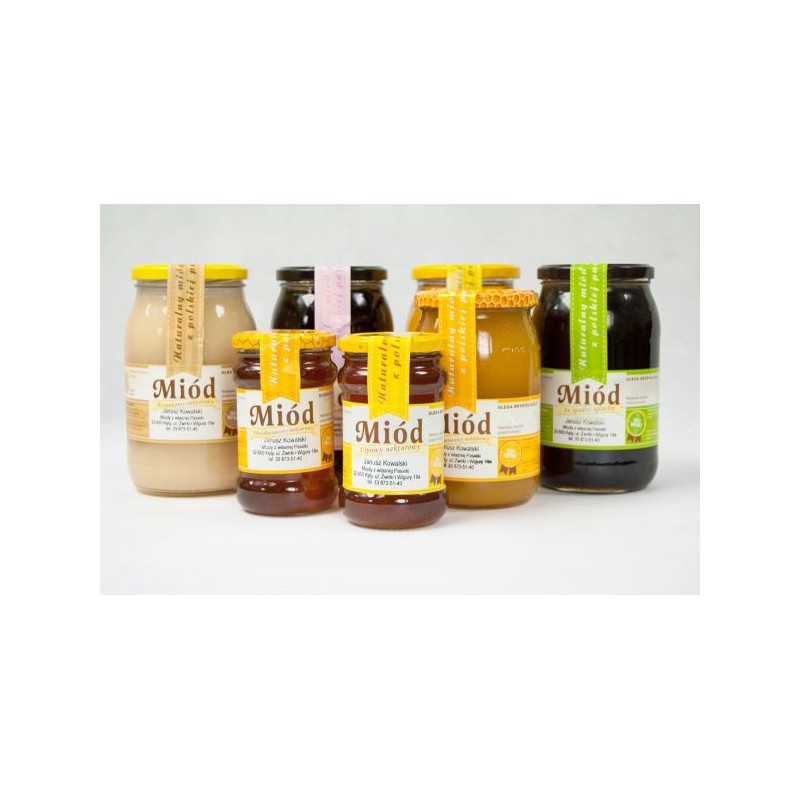 ETYKIETY Z BANDEROLĄ NA MIÓD ZE SPADZI IGLASTEJ...