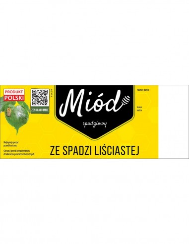 ETYKIETY NA MI&Oacute;D ZE SPADZI LIŚCIASTEJ 154X60...