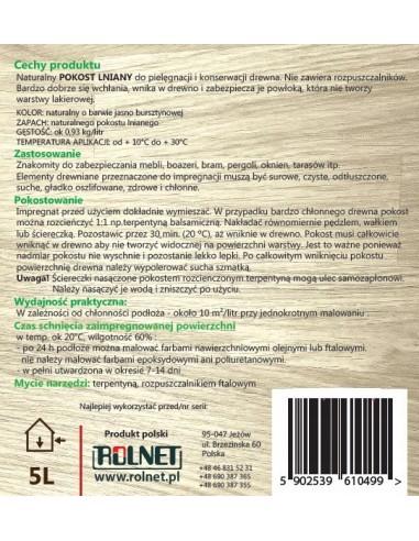 POKOST LNIANY - IMPREGNAT DO ULI DREWNIANYCH - 5L