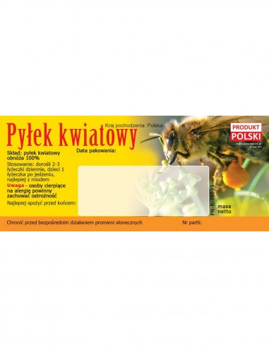 ETYKIETY NA PYŁEK PSZCZELI &ndash; 50 SZT.