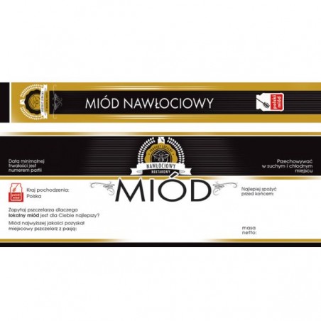 ETYKIETY Z BANDEROLĄ NA MI&Oacute;D NAWŁOCIOWY &ndash; 100 SZT.
