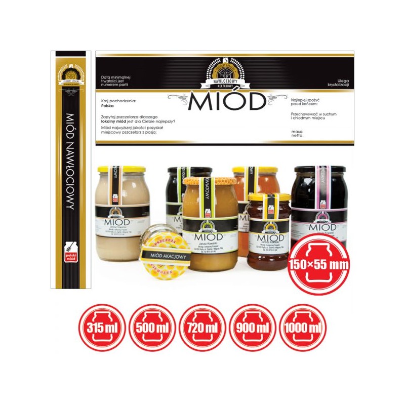 ETYKIETY Z BANDEROLĄ NA MI&Oacute;D NAWŁOCIOWY &ndash; 100 SZT.