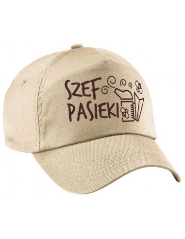 CZAPKA Z DASZKIEM - "SZEF PASIEKI" - BEŻOWA