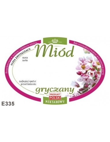 ETYKIETY OWALNE NA MI&Oacute;D GRYCZANY 92X60 &ndash; 100 SZT.