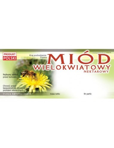 ETYKIETY NA MI&Oacute;D UNIWERSALNA 116X50 &ndash; 100 SZT.