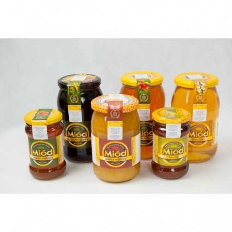 ETYKIETY Z BANDEROLĄ NA MI&Oacute;D WIELOKWIATOWY &ndash; 100 SZT.