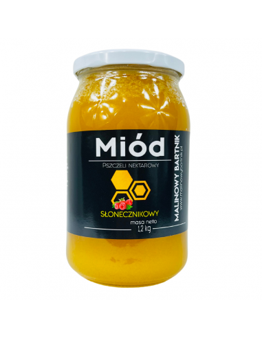MI&Oacute;D SŁONECZNIKOWY - MALINOWY BARTNIK - 1,2 KG