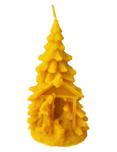 ŚWIECZKA - CHOINKA Z SZOPKĄ - WYS. 14 CM